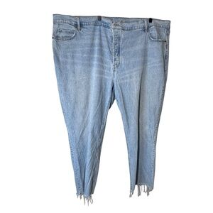 Old Navy High Rise Slouchy Stretch Jeans Button Fly Raw Hem Size 26